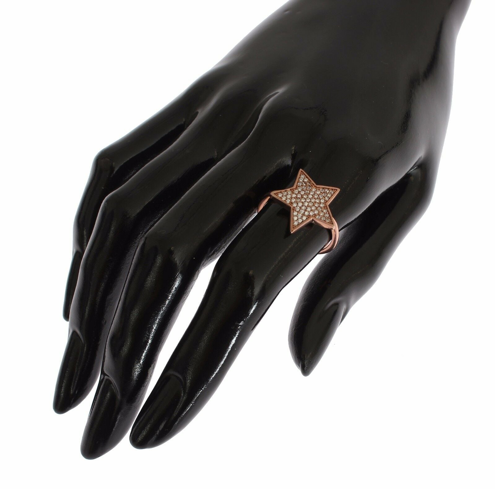 Nialaya Womens Clear CZ Star 925 Silver Ring - Fizigo